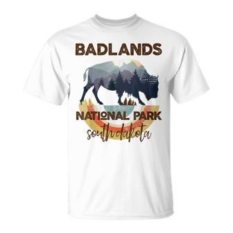Badlands National Park Vintage South Dakota Yellowstone Gift Unisex T-Shirt - Seseable