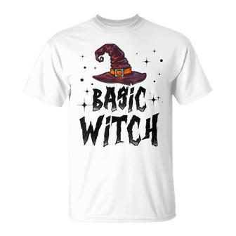 Basic Witch Women Halloween Distressed Witch Hat Unisex T-Shirt - Seseable