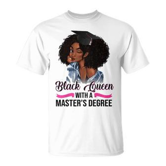 Black Queen With A Masters Degree Graduation T-shirt - Thegiftio UK