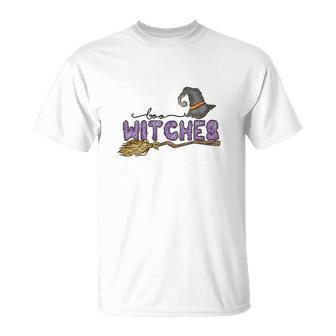 Boo Witches Broom Halloween Boo Crew Unisex T-Shirt - Seseable