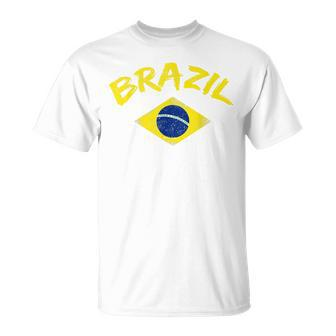 Brazil Brazilian National Flag Soccer Football Brazilian T-shirt - Thegiftio UK
