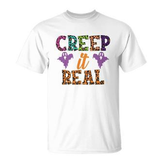 Colorful Boos Creep It Real Halloween Gifts Unisex T-Shirt - Seseable