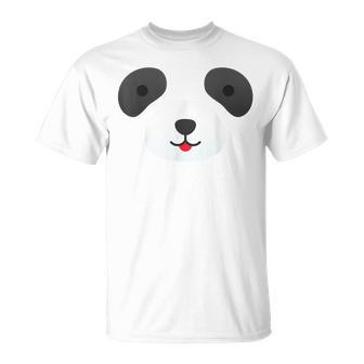 Cute Bear Panda Face Diy Easy Halloween Party Easy Costume Unisex T-Shirt - Seseable