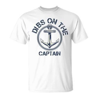Dibs On The Captain Anchor Captain Wife T-shirt - Thegiftio UK