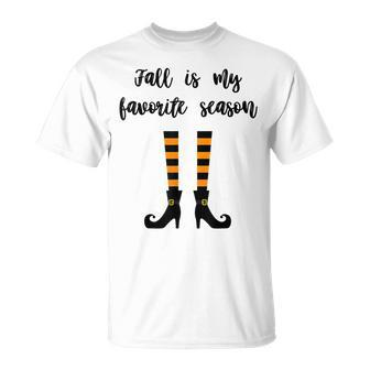 Fall Is My Favorite Season - Halloween Autumn Witch Boots Men Women T-shirt Graphic Print Casual Unisex Tee - Thegiftio UK