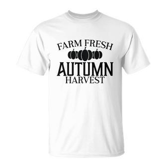Farm Fresh Autumn Harvest Fall T-Shirt Graphic Print Casual Tee T-Shirt - Thegiftio UK