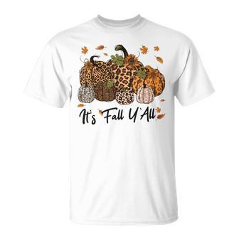 Funny Its Fall Yall Pumpkin For Women Funny Halloween Unisex T-Shirt - Seseable