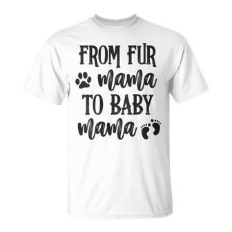 From Fur Mama To Baby Mama Pregnant Cat Lover New Mom Mother T-shirt - Thegiftio UK