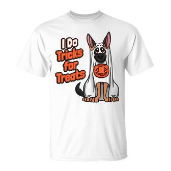 German Shepherd Halloween Costume I Do Tricks For Treats Men Women T-shirt Graphic Print Casual Unisex Tee - Thegiftio