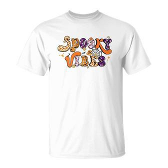 Groovy Style Thick Thights And Spooky Vibes Halloween Unisex T-Shirt - Seseable