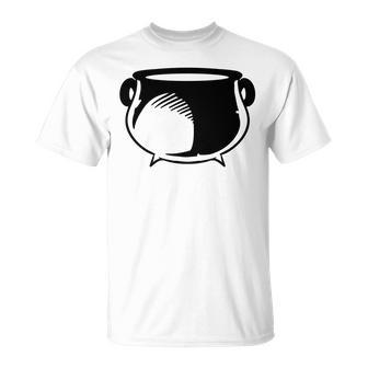 Halloween Boiling Pot To Make Poision Black Version Men Women T-shirt Graphic Print Casual Unisex Tee - Seseable