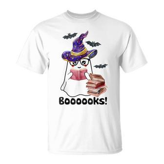 Halloween Booooks Ghost Reading Boo Read Books Library V3 T-shirt - Thegiftio UK