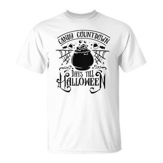 Halloween Candy Countdown Days Till Halloween - Black Men Women T-shirt Graphic Print Casual Unisex Tee - Seseable