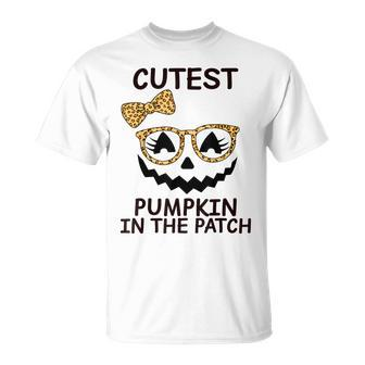 Halloween Cutest Pumpkin In The Patch Girl Halloween Pumpkin Unisex T-Shirt - Seseable