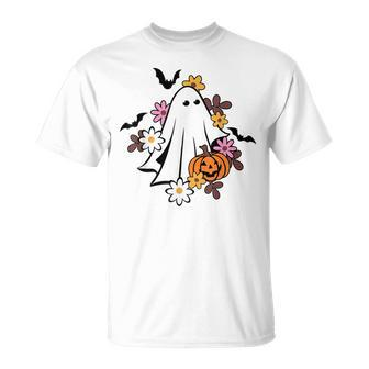 Halloween Ghost Vintage Groovy Trick Or Treat Spooky Vibes T-shirt - Thegiftio UK