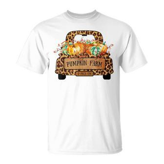 Halloween Pumpkin Farm Farmer Leopard Truck Farmers Wife Unisex T-Shirt - Seseable