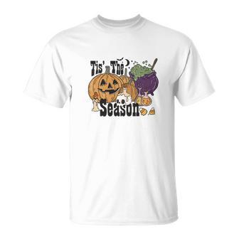 Halloween Tis The Season Pumpkin And Posion For You Men Women T-shirt Graphic Print Casual Unisex Tee - Seseable