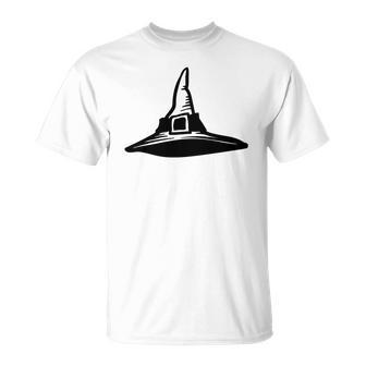 Halloween Witch Hat Black Official Custom Men Women T-shirt Graphic Print Casual Unisex Tee - Seseable