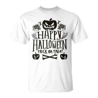 Happy Halloween L Trick Or Treat Orange Pumpkin Halloween Unisex T-Shirt - Seseable