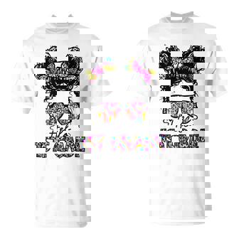 Hello 1St First Grade Daughter Messy Bun Back To School Girl T-shirt - Thegiftio