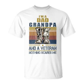 I Am A Dad Grandpa Veteran V2 Unisex T-Shirt - Monsterry CA
