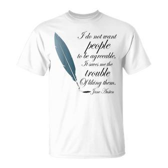 Jane Austen Funny Agreeable Quote Unisex T-Shirt - Seseable