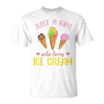 Just A Girl Who Loves Ice Cream Summer Dessert Ice Cream T-shirt - Thegiftio UK
