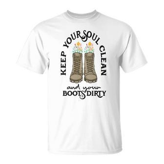 Keep Your Soul Clean And Your Boots Dirty Vintage Boho Custom T-shirt - Thegiftio UK