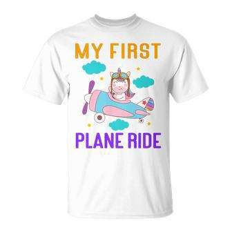 Kids First Time Flying My First Airplane Ride Boys Girls Unisex T-Shirt - Seseable