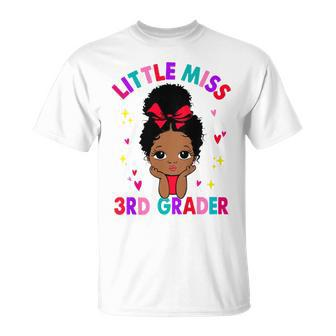 Kids Little Miss 3Rd Grader Black Girl Back To School 3Rd Grade Unisex T-Shirt - Seseable