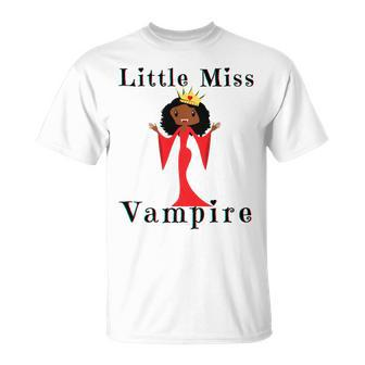 Kids Little Miss Vampire Black Girl Magic Funny Brown Skin Girls Unisex T-Shirt - Seseable