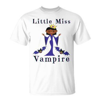 Kids Little Miss Vampire Melanin Vampires Funny Halloweed Costume Unisex T-Shirt - Seseable