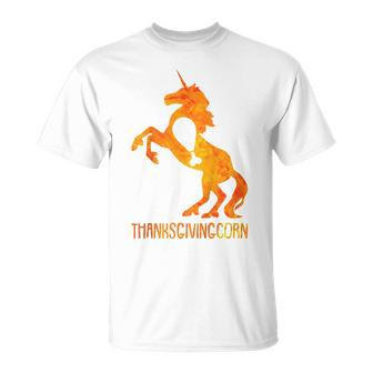 Kids Unicorn Thanksgiving Day Funny Turkey Leg Fall Autumn Unisex T-Shirt - Seseable