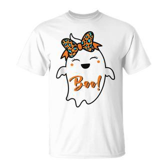 Leopard Boo Halloween Spooky Vibes Autumn Halloween Kid T-shirt - Thegiftio UK