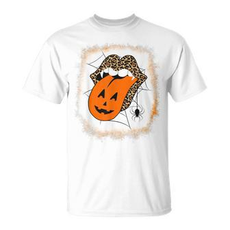 Leopard Lips Halloween Lips Vampire Mouth Pumpkin Tongue V2 Unisex T-Shirt - Seseable