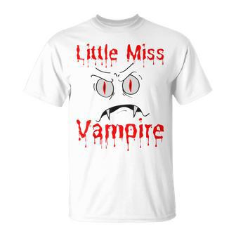 Little Miss Vampire Halloween Costume Girl Funny Girls Scary Unisex T-Shirt - Seseable