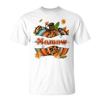 Mamaw Pumpkin Leopard Mamaw Thankful Grateful Blessed T-shirt - Thegiftio UK