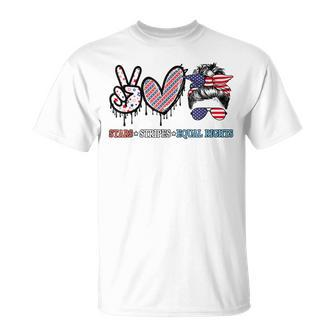 Messy Bun Stars Stripes Equal Rights 4Th July Womens Rights Unisex T-Shirt - Seseable