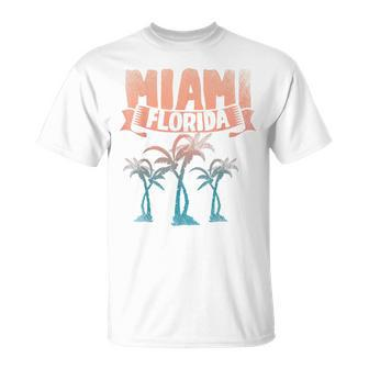 Miami Beach Tropical Summer Palm Trees Colorful Florida T-shirt - Thegiftio UK