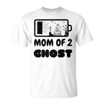 Mom Of Tow Ghost Mother Battery Spooky Mom Momster Halloween T-shirt - Thegiftio