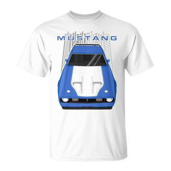 Mustang Mach 1 1971 To 1972 Blue T-shirt - Thegiftio