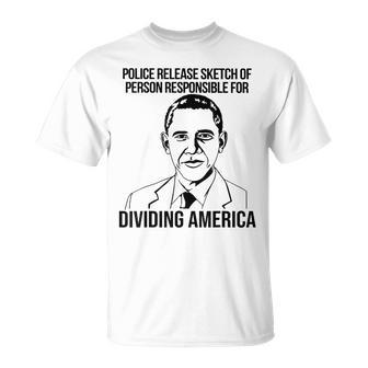 Obama Police Release Sketch Of Person Responsible T-shirt - Thegiftio UK