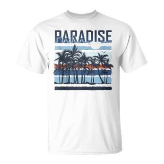 Paradise Tropical Beach Summer Unisex T-Shirt - Seseable
