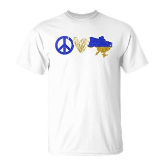 Peace Love Ukraine Tshirt Unisex T-Shirt - Monsterry
