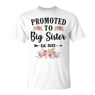 Promoted To Big Sister Est 2023 Pregnancy Announcement T-shirt - Thegiftio UK
