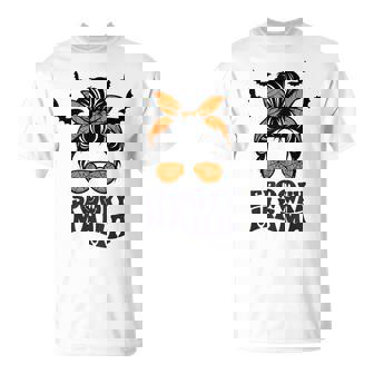 Retro Halloween Spooky Mama Messy Bun Funny Costume For Mom Unisex T-Shirt - Seseable
