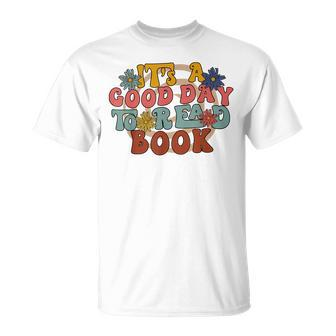 Retro Its A Good Day To Read Book Groovy Hippie Daisy T-shirt - Thegiftio UK