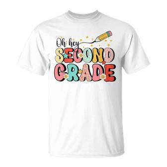 Retro Oh Hey Second Grade Back To School Teacher Kid T-shirt - Thegiftio UK