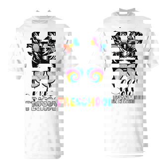Back To School Messy Bun Hello Preschool Girls T-shirt - Thegiftio
