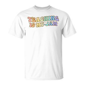 Back To School Teaching Is My Jam Vibes Retro Teacher T-shirt - Thegiftio UK